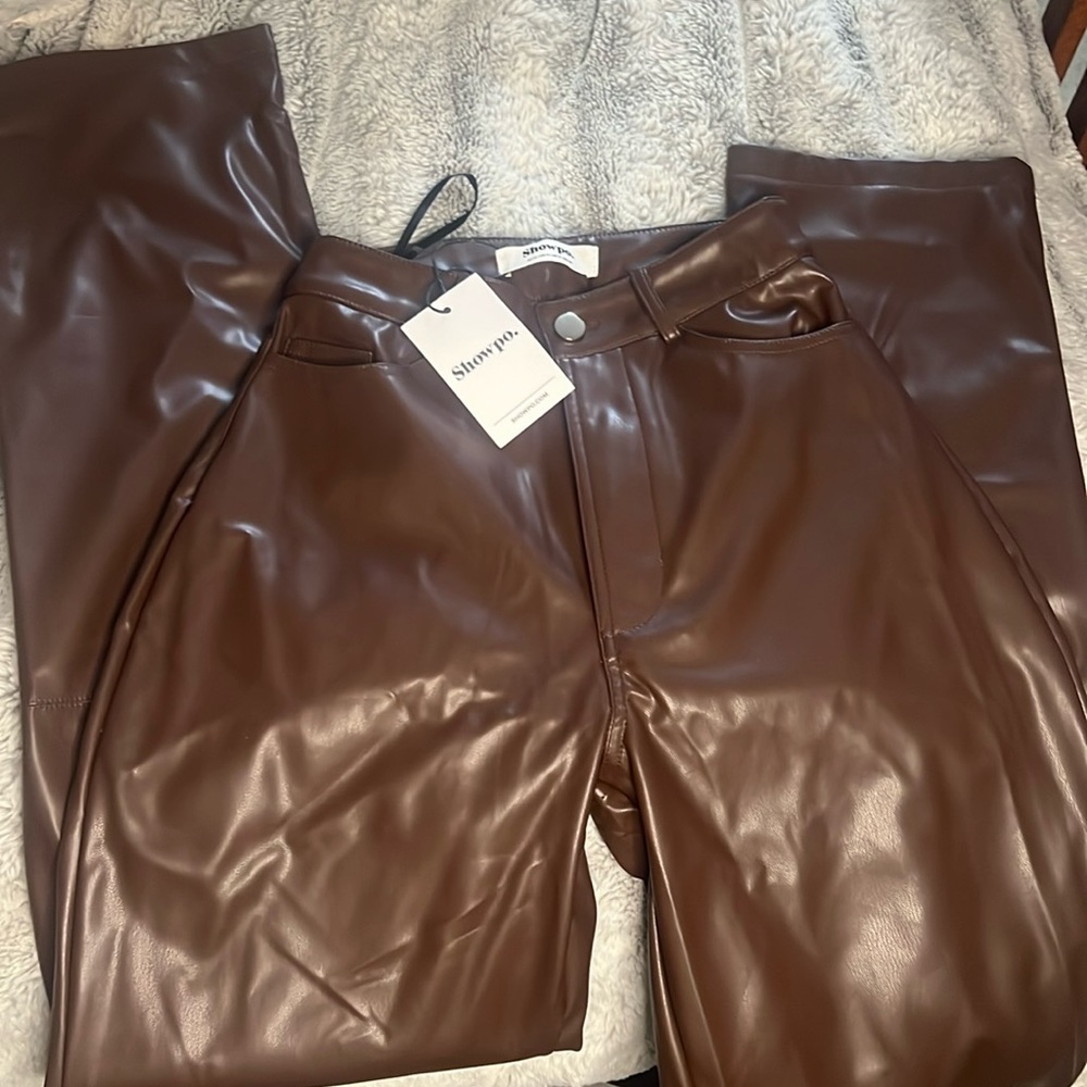 Faux lether pants